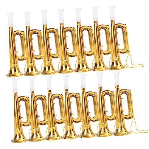 VICASKY Kinder Instrument Spielzeug 20pcs Gold Mini Trompete Musical Instrumente Party Horn von VICASKY