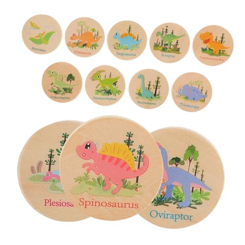 VICASKY 24 Stück Holz Dinosaurier Memory Spiel Teiliges Kinderspiel Konzentrationstraining Lernspielzeug für Vorschulkinder Pädagogisches Matching Spiel aus Hochwertigem Holz VICASKY 24 Stück Holz Dinosaurier Memory Spiel Teiliges Kinderspiel Konzentrationstraining Lernspielzeug für Vorschulkinder Pädagogisches Matching Spiel aus Hochwertigem Holz von VICASKY