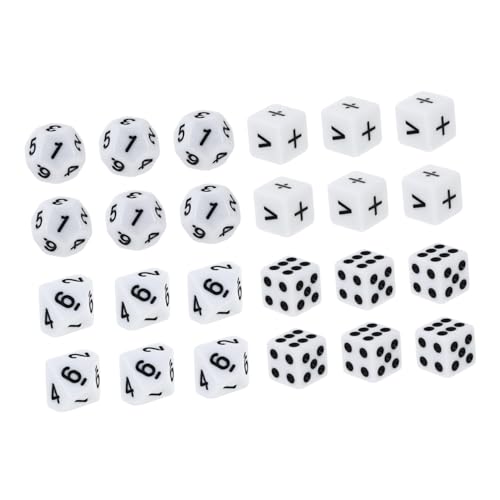 VICASKY 24St Würfel lehren für jucarii pentru copii Educational Toys Spiele Würfel für das Klassenzimmer pädagogisches Würfelspielzeug lustiges Würfelspielzeug Acryl Weiß von VICASKY