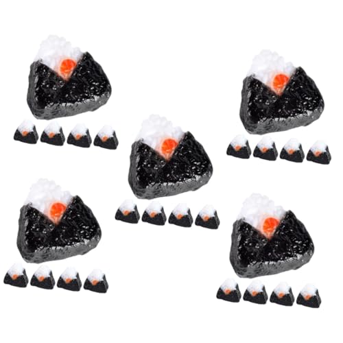 VICASKY 25 STK Sushi-reisbällchen Puppenhaus Snack Mini-Essen Miniaturen Mini-Food-dekor Mini- -Food-dekor Mini-Ornament Mini Hausmannskost Gefälschte Reisbällchen Realistisch PVC von VICASKY