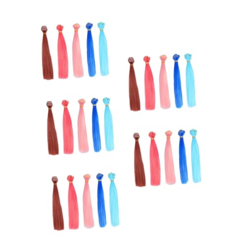 VICASKY 25 Stck. Hochtemperaturfaser Puppenhaar Teiliges Gerade Mehrfarbige DIY Puppenhaarverlängerungen Weiche Realistische Perücken Für Puppenherstellung Bastelzubehör VICASKY 25 Stck. Hochtemperaturfaser Puppenhaar Teiliges Gerade Mehrfarbige DIY Puppenhaarverlängerungen Weiche Realistische Perücken Für Puppenherstellung Bastelzubehör von VICASKY