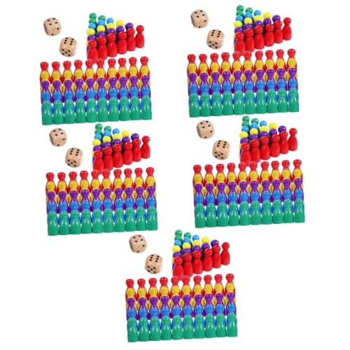 VICASKY 250 STK Stück Brettspiele Schachspiel Spielfiguren Schachfiguren Brettspiel Schach Spielset Brettspiel-Leute-Chips Schachmarker Spielzeug Würfel Brettspielzubehör Schachbrett Holz von VICASKY