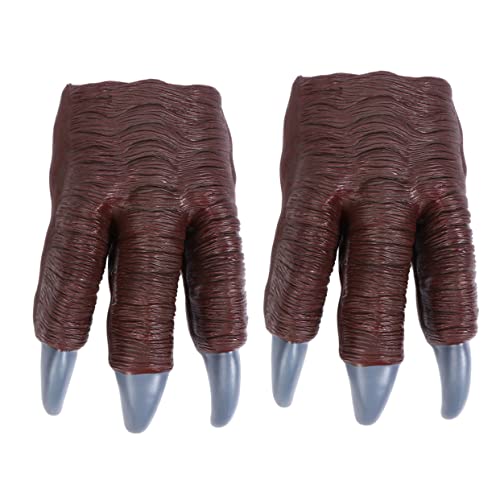 VICASKY 2St Dinosaurier-Klaue Spielzeug Dinosaurier-Pfoten-Handschuhe Dino Fasching Dino Handschuhe Dinosaur Toys Dinosaurier Krallen Handschuhe Krallendinosaurier für Kinder Plastik Brown von VICASKY