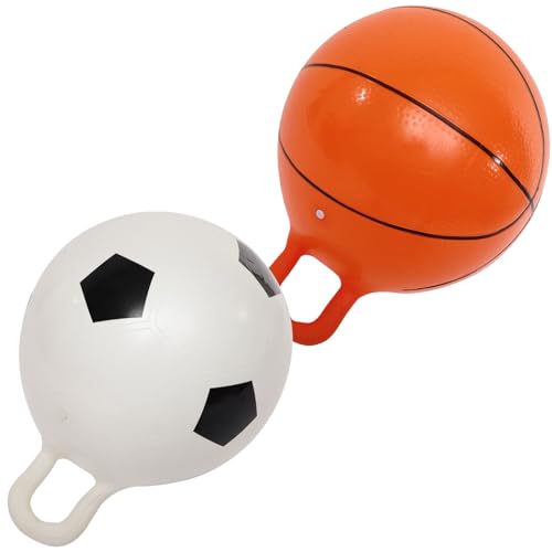 VICASKY 2St Flummi hühner Sport Spiele für Outdoor Football Balls Basketball aufblasbarer Völkerball Kind hüpft Haushaltsspielzeug für Bälle in Fußballform PVC von VICASKY