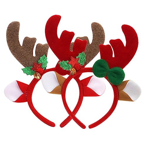 VICASKY 2St Geweih Stirnband Rentier-Plüschtier Weihnachtsschmuck weihnachtskopftopper weihnachtsverkleidung weihnachts verkleidung Weihnachts-Haarschmuck Weihnachtsfeier Ornament Flanell von VICASKY