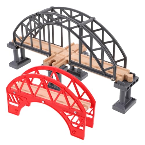 VICASKY 2St Gleiszubehör pädagogische Eisenbahnbrücke Kindereisenbahnbrücke Holzeisenbahn Zubehör Eisenbahnbrücke Zug Eisenbahnbrücke Eisenbahn-Zahnstangenbrückenmodell Plastik von VICASKY