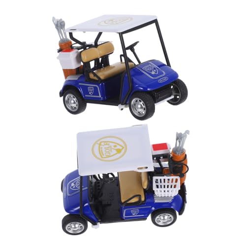 VICASKY 2St Golfwagen Golfzubehör Golf-Tee Golfschläger für Linkshänder Golfballmarker Golfen sammlerstücke Golf Cart Modell Desktop-Ornament Realistisches Modell Legierung Blue von VICASKY