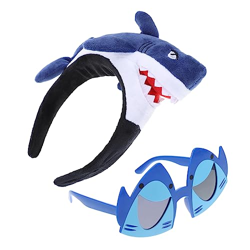VICASKY 2St Hai-Stirnband-Brille kinderparty mitgebsel kostüme für maskenball party decoration Stirnband zum Schminken Outdoor-Brille Gläser Haiförmiges Stirnband Hai Partygeschenke Stoff von VICASKY
