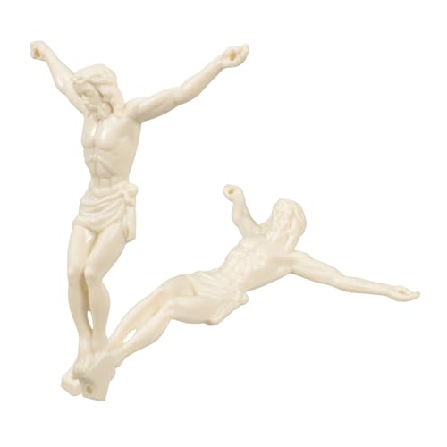 VICASKY 2St Jesus Accessoires Wandbehang Anhänger transparentes Saxophon Desktop-Schmuck Religöse Schmuck Zubehör Christlicher Schmuck Kreuzanhänger Christus-Anhänger-Charm Plastik Beige von VICASKY