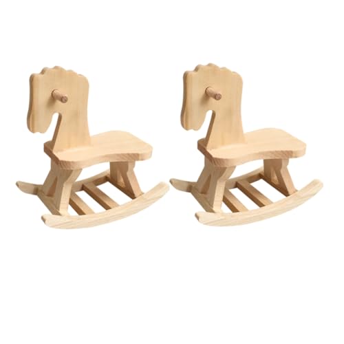 VICASKY 2St Kinderspielzeug aus Holz Tischdekorationen Spielzeug DIY Spielzeug Baukasten Spielzeug Holzpuzzle Schaukelspielzeug Schaukelpferd Hobbyspielzeug hölzern Khaki von VICASKY