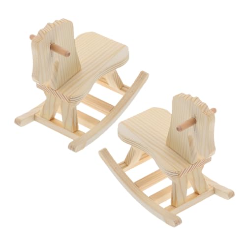 VICASKY 2St Kinderspielzeug aus Holz für Holzpuzzle Pädagogisches Schaukelpferd Mini- Bauen hölzern Khaki von VICASKY