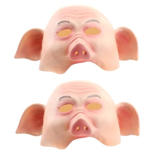 VICASKY 2St Party-Requisite Cosplay Schweinemaske gruselige Tiermaske Halloween gruselig halloween kopfschmuck halloween kopfbedeckung gesichtsmaske Schutzmaske Gruselige Halloween-Maske von VICASKY