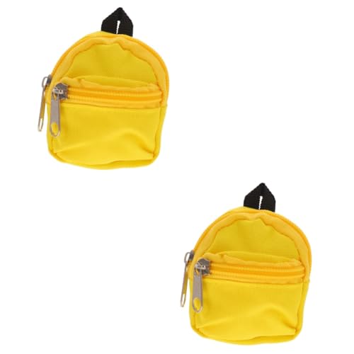 VICASKY 2St Puppenrucksack Mini-Puppentasche Rucksack für Puppen für puppenkleidung Puppen Schulranzen Spielzeug Mini-Puppen-Rucksack-Modell Rucksack aus Puppenstoff Polyester Yellow von VICASKY