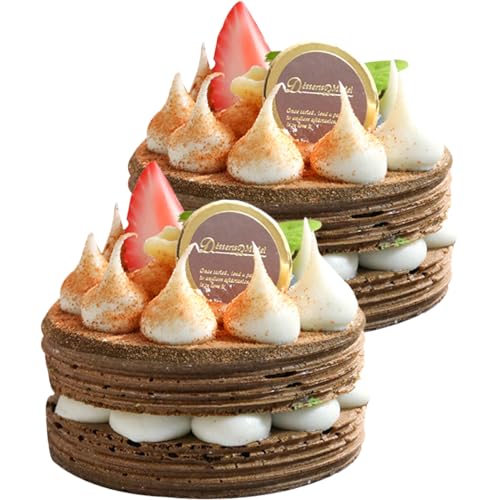 VICASKY 2St Simulation Kuchen EIS Mini- Anzeige zuverlässiges Kuchenmodell Kuchenständer Wedding Decoration Party Decoration Kuchen Requisiten falscher Kuchen Pu Coffee von VICASKY