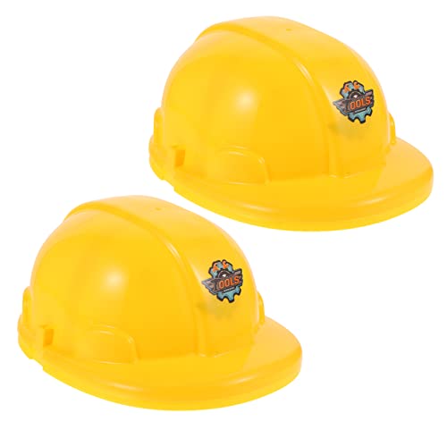 VICASKY 2St Simulations-Engineering-Kappe Kid Bergmann Mützen Helm Kinderschutzhelm orange verkleidung kinderkleider Partyzubehör Bau-Partyhüte Abs Yellow von VICASKY