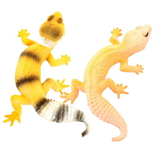 VICASKY 2St Simulations-Gecko Tierfigur Echse Echse Echsenfigur Chamäleon Figuren Drachen Tierspielzeug Kognitives Modell der Simulation Tiermodell PVC von VICASKY