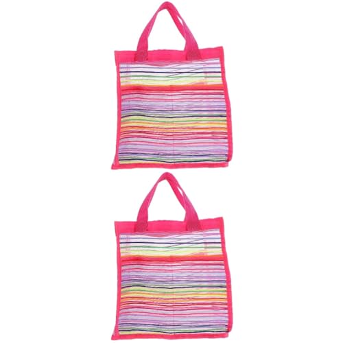 VICASKY 2St Strandtasche Aufbewahrungstasche für Spielzeug Mesh-Aufbewahrungstasche schultüte Schulranzen Tasche mit großem Fassungsvermögen Strand-Schwimmtasche Oxford-Stoffmaterial Rosy von VICASKY