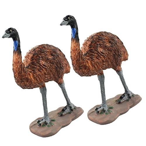 VICASKY 2St Straußenschmuck Lernspielzeug für Vögel Straußenspielzeug Mini-Vogelfiguren Ostrich Spielzeug Tiererkennung Fähigkeiten Desktop-Ornament Simulation Straußenornament Plastik von VICASKY