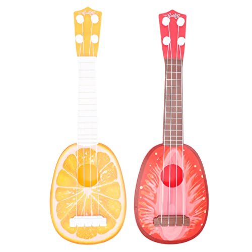 VICASKY 2St Ukulele kinderinstrumente musikinstrumente Instrument rosa Gitarre Spiele Gitarreninstrumente aus Kunststoff simulierte Gitarre Plastik rot von VICASKY