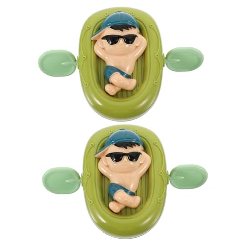 VICASKY 2St Wasserboot interaktives kinderbadewanne wasserspielsachen badspielzeuge babyspielzeug Badespielzeug für Schwimmboote Uhrwerk Plastik Green von VICASKY