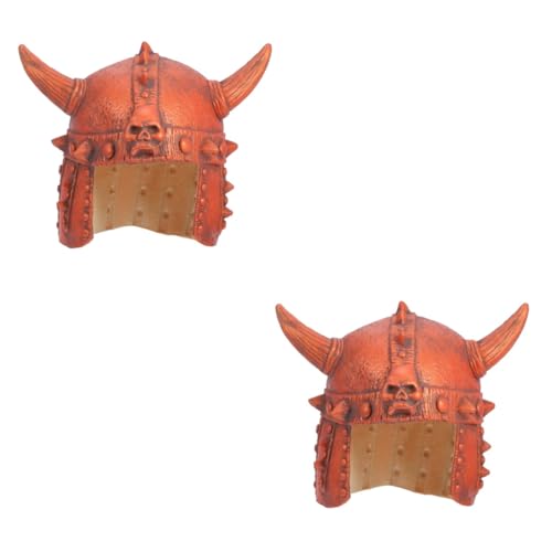 VICASKY 2St Wikingerhelm Maskerade-Hut Wikingerhut Cosplay Kostüm Hut mittelalterlicher Hut Schauspiel Hut Festliche Kopfbedeckung dekorativer Karnevalshut Hutverzierung Emulsion Brown von VICASKY