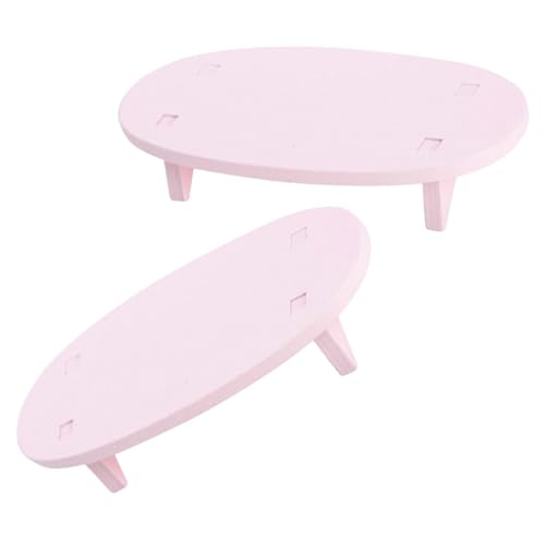 VICASKY 2St bastelset basteln für hühner nähgarn pink Living Room Decoration Miniaturen Tür beistelltisch puppenhaus Mini-Haustisch Mini-Tisch hölzern Rosa von VICASKY