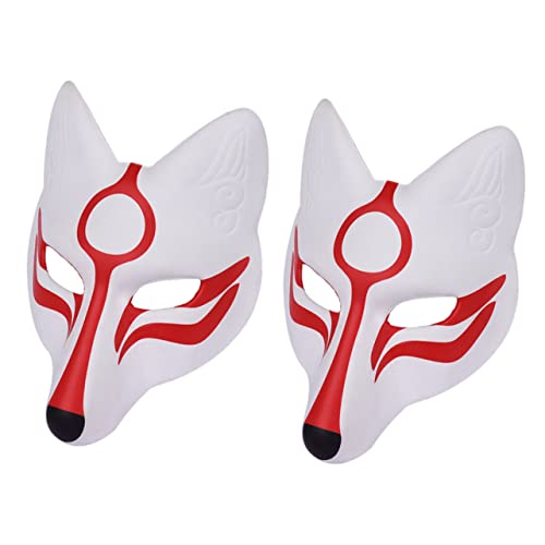 VICASKY 2St weiße Fuchsmaske Katzenmasken Fuchsmaske für Erwachsene Therische Maske Halbmaske Tür halloween costume halloween kleidung Eva dekorative Maske party dekorative maske von VICASKY