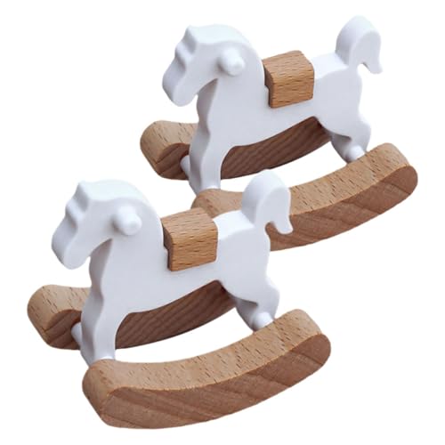 VICASKY 2Stücke Holz Schaukelpferd Puppenhaus Zubehör Klassisches für Puppenhäuser Kreatives Hochwertiges Holz für Miniatur Dekoration und Fotografie VICASKY 2Stücke Holz Schaukelpferd Puppenhaus Zubehör Klassisches für Puppenhäuser Kreatives Hochwertiges Holz für Miniatur Dekoration und Fotografie von VICASKY