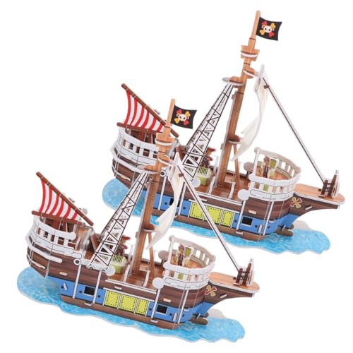 VICASKY 2er Set 3D Puzzle Piratenschiff Modellbausatz Für Erwachsene Und Ab 4 Jahren Kreatives Bastelspielzeug Aus Ideales Lernspielzeug Für Kleine Piraten von VICASKY