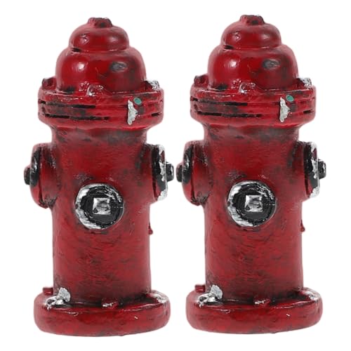 VICASKY 2st Feuerlöscher-Modell Dekoration Bastelset Puppenhaus-feuerwehrspielzeug Hydranten Hydranten Für Puppenhäuser Miniatur-feuerhydrant Für Puppenhaus Harz von VICASKY