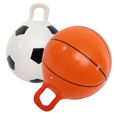 VICASKY 2st Flummi Interessantes Kinderspielzeug Hüpfendes Spielzeug Lustiges Ballspielzeug Fußballspielzeug Springball Mit Griff Interaktiver Springball Aufblasbarer Gymnastikball PVC von VICASKY