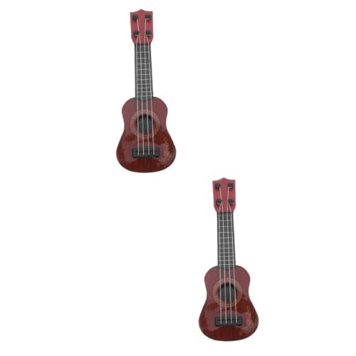 VICASKY 2st Gitarrenspielzeug Für Kinder Spielzeug Für Lerninstrumente Mini-Musikinstrument Ukulele Musikspielzeug Musikalisches Lernspielzeug Gitarren-lernspielzeug Spielzeuge Brown Abs von VICASKY