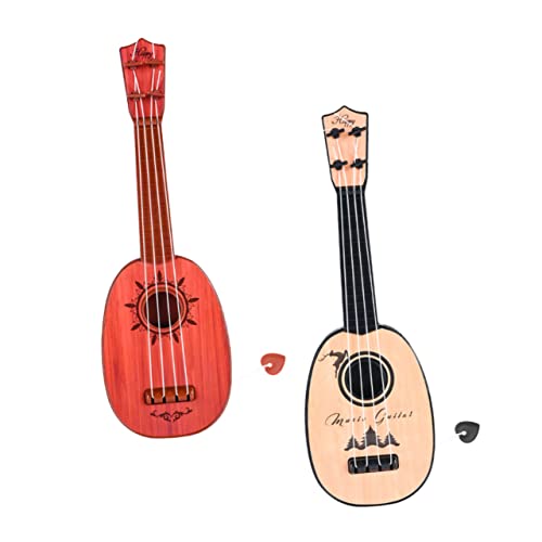 VICASKY 2st Gitarrenspielzeug Gitarre Aus Plastik Mini-Instrument Pädagogisches Kleines Ukulele -Instrument- Anfänger Musikinstrument Abs von VICASKY