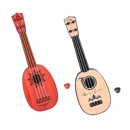 VICASKY 2st Gitarrenspielzeug -Instrument- Gitarrenmodell Kleines Ukulele Anfänger Musikinstrument Gitarre Aus Plastik Ukulele Aus Kunststoff Abs von VICASKY