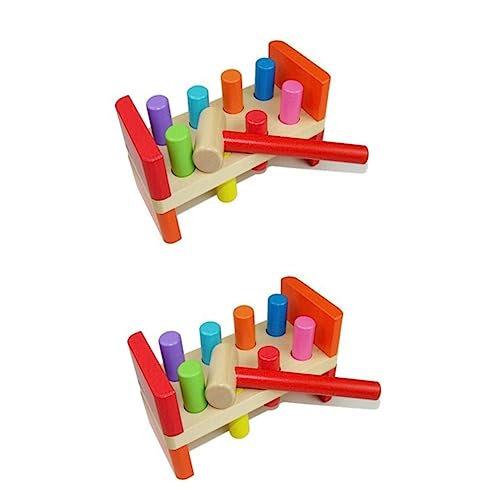 VICASKY 2st Holzspielzeug Hammerpflock Hammer Peg Spielzeug Kinder Spielzeug Kinder, Die Spielzeug Hämmern Spielzeuge Lernspielzeug Frühpädagogisches Spielzeug Schlagbank Bambus von VICASKY