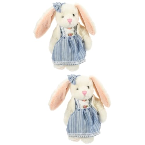 VICASKY 2st Kaninchen Plüschtier Kaninchen Stofftier Kuscheltier Plüsch Süßer Hase Aus Plüsch Hase Plüsch Neujahrs-Maskottchen-Puppe Stoffhase Ostern Plüschtiere Sky-Blue Pp Baumwolle von VICASKY