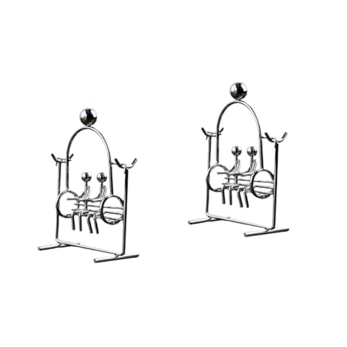VICASKY 2st Kleine Eisenmannverzierung Becherverzierung Künstlerisches Gleichgewichtsspielzeug Physik Spielzeug Physikspielzeug Aus Stahl Swing-Balance-Spielzeug Becher Spielzeug Metall von VICASKY