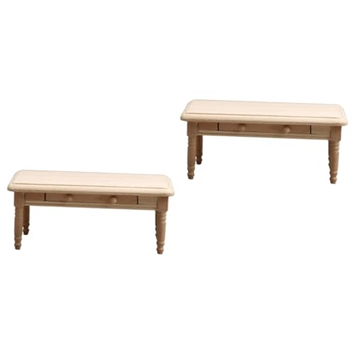 VICASKY 2st Kleines Couch Tisch Tisch Kinder Dekor Retro-dekor Miniatur-beistelltisch Miniatur-teetisch Miniatur-puppenhaus Couchtisch Miniaturmöbel Teetisch-Modell Miniaturen Holz von VICASKY