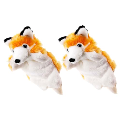 VICASKY 2st Kuscheltiere Stofftier-handpuppen Weiche Tierhandpuppe Kaninchen Fingerpuppe Monster-fingerpuppen Fuchs-puppenhandschuh Tierpuppen Für Kinder Fingerpuppen Spielzeug Plüsch von VICASKY