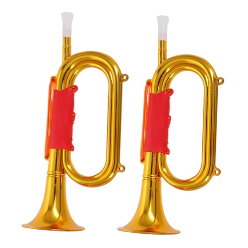 VICASKY 2st Laden Sie Requisiten Auf Trompeteninstrument Miniaturlautsprecher Nachtlicht Lautsprecher Für Sport Lautsprecher Jubelnde Requisiten Party-Horn Golden Plastik von VICASKY