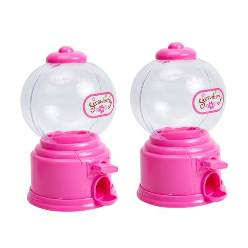 VICASKY 2st Mini Twist Zuckermaschine Kinderkaugummi Kaugummiball Margaritamaschine Für Zu Hause Geld Münzbank Klauenmaschine Spielzeug Kinderbank Klassische Süßigkeiten Nussig Rosa Abs von VICASKY