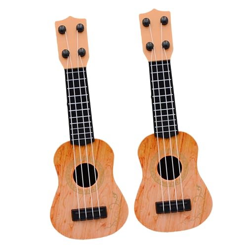 VICASKY 2st Mini-Ukulele Gitarre Für Anfängerkinder Kinderspielzeug Pädagogisches Gitarren-musikspielzeug Kinderklavier Mädchenspielzeug Ukulele Xylophon Yellow Plastik von VICASKY