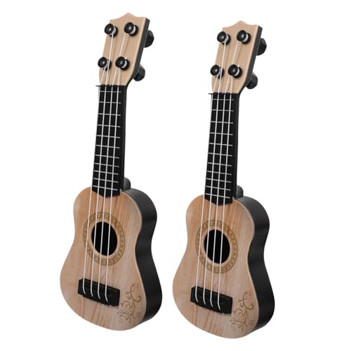 VICASKY 2st Mini-Ukulele Xylophon Ukulele-Gitarre Für Ukulele Für Linkshänder -Ukulele Ukulele Für Kleinkinder Gitarre Für Anfängerkinder Kindergitarre Plastik Beige von VICASKY