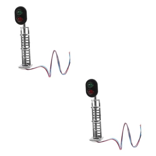 VICASKY 2st Modellbahn Lichter Puzzle-Spielzeug Modelleisenbahnen Sandtisch-signalmodell Simulationszug-lichtmodell Für Mikro-landschaftslampe Ampel Kind Metall Schreibtisch Ornamente von VICASKY