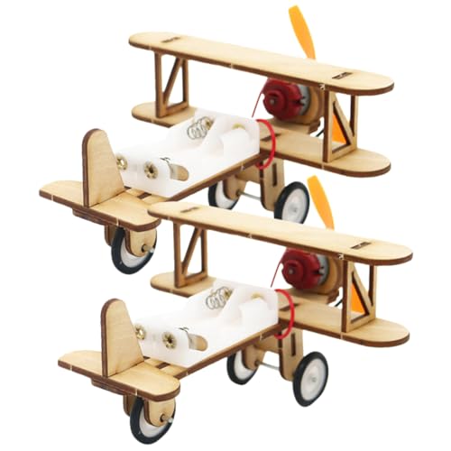 VICASKY 2st Modellflugzeug Frühpädagogisches Engineering-montageprojekt Kinderspielzeug Bauen Modell Zusammen Simulierte Modellierverzierung DIY-Puzzle- Holz von VICASKY