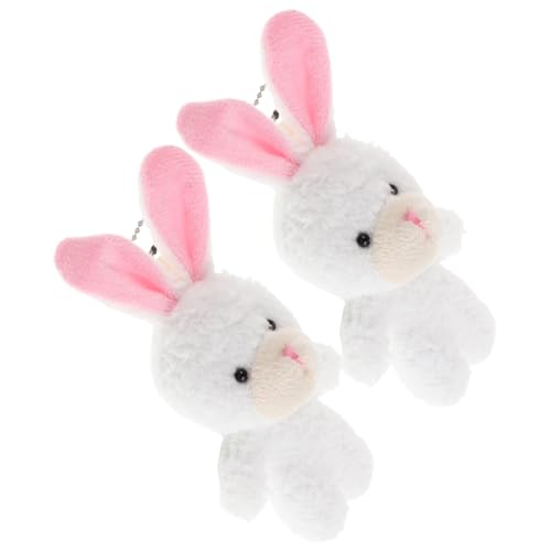 VICASKY 2st Puppenhauspuppe Beflockte Hasen Rosa Hase Stofftier Mini-plüschbär Kleiner Bärenkopf Geburtstags-minibär Hase Plüsch Taschenbär Minibären Aus Plüsch Kleine Bären Kurzer Plüsch von VICASKY