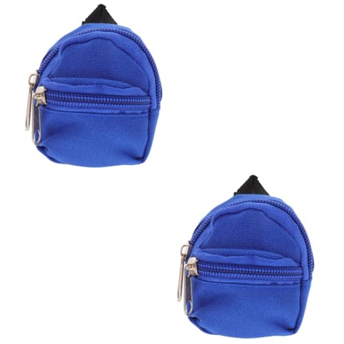 VICASKY 2st Puppenrucksack Puppenrucksäcke Heimzubehör Mini-Rucksack Für Puppen Mini-hausverzierung Mini- -Rucksack Schließfach Puppenschrank Mikroszenenverzierungen Blue Polyester von VICASKY