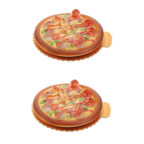 VICASKY 2st Simulation Pizza-Modell Lebensmittel-Spielzeug-Requisite Foto Pizza-Modell-Requisite Künstliche Pizza Simuliertes Pizza-Spielzeug Pizza-Modell-Ornament Dekor Pizza Spielen PVC von VICASKY