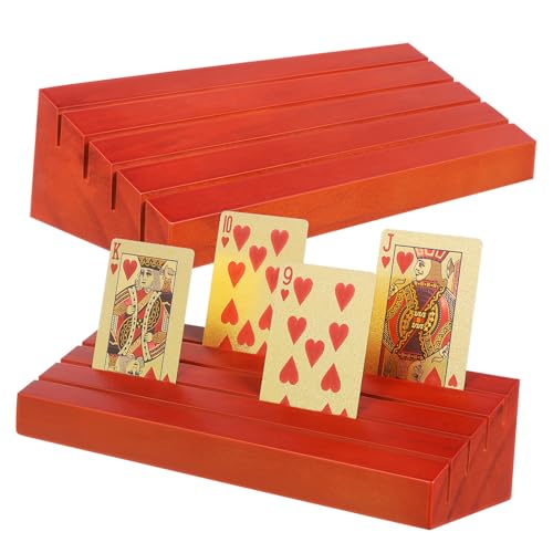 VICASKY 2st Spielkartensockel Aus Holz Spielkartenfach Kartenfächer Für Spielkarten Ablagegestelle Für Spielkarten Kartendeckhalter Spielkarten Stehen Flash-kartenhalter Kiefernholz von VICASKY