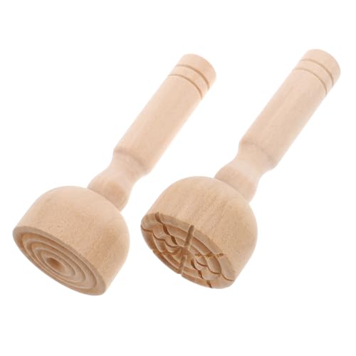 VICASKY 2st Ton Form Töpferstempel Knetstempel Für Kinder Tonmodellier-musterset Ton-Design-Stempel Tonstempel Für Kinder Knetmasse Ton-bastelstempel Ton-stempelset Holz Light Brown von VICASKY